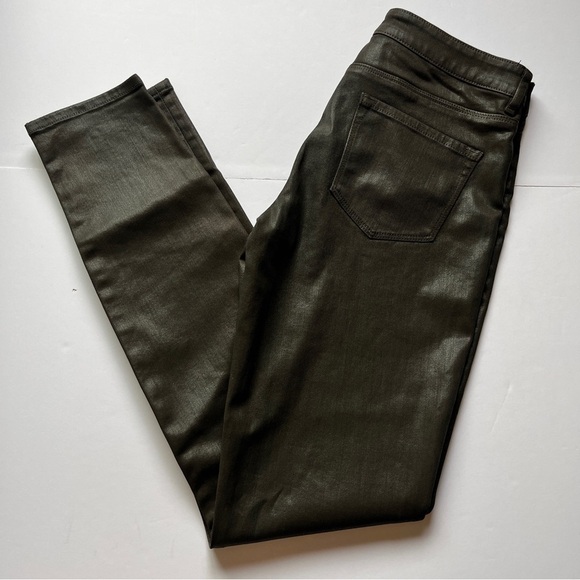 Elie Tahari Azella Pants Brown Skinny Leg Waxed Mid Rise Ankle Jeans Trousers 4 - Picture 2 of 14